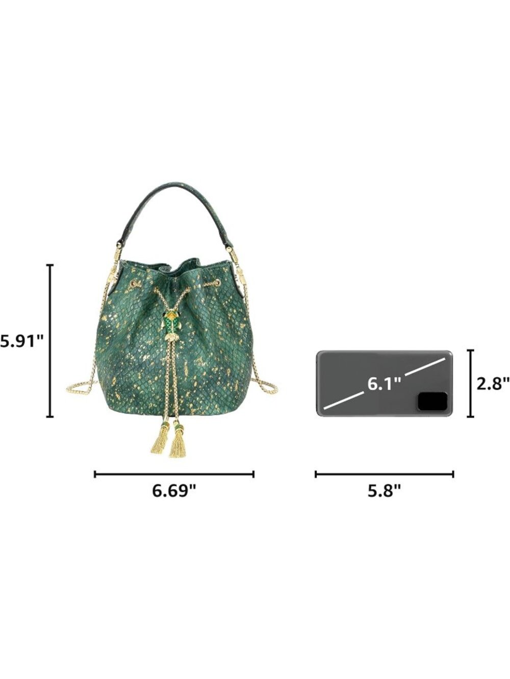 Women Dark Green Sparkly Rhinestone Clutch Purse Diamond Chain Evening Bag - Picture 3 of 6